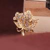 Popular Rhinestone Mini Maple Leaf Lapel Pin Collar Buckle Men and Women Brooch Accessories Corsage Flower Accessories Perfect Gift for Couples