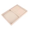 Jewelry Display Tray Bracelet Ring Earring Necklace Holder Storage Plate Case (Beige Flannel)