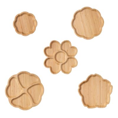 Japanese-style Wooden Tray Flower-shaped Dessert Plate Food Plate Dried Fruit Plate Walnut Wood Bamboo Tea Tray Plate