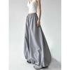 Retro Bloomers Women Summer Loose Slim Elastic High Waist Casual Ice Silk Wide Leg Pants Skirt