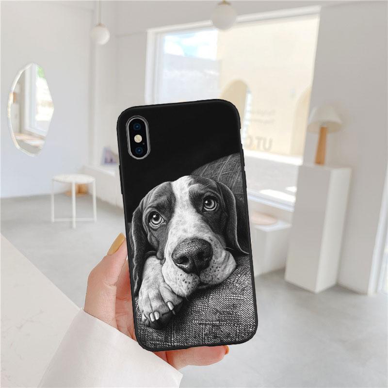 CJ16 Beagle Dog Soft Shell Phone Case for iPhone 16 15 14 13 12 Pro Max Plus Mini