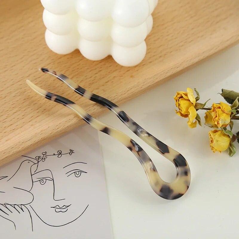 1 Pcs Classic Retro Style Hawksbill Color Acetic Acid Plate Hairpin Ladies Hair Accessories