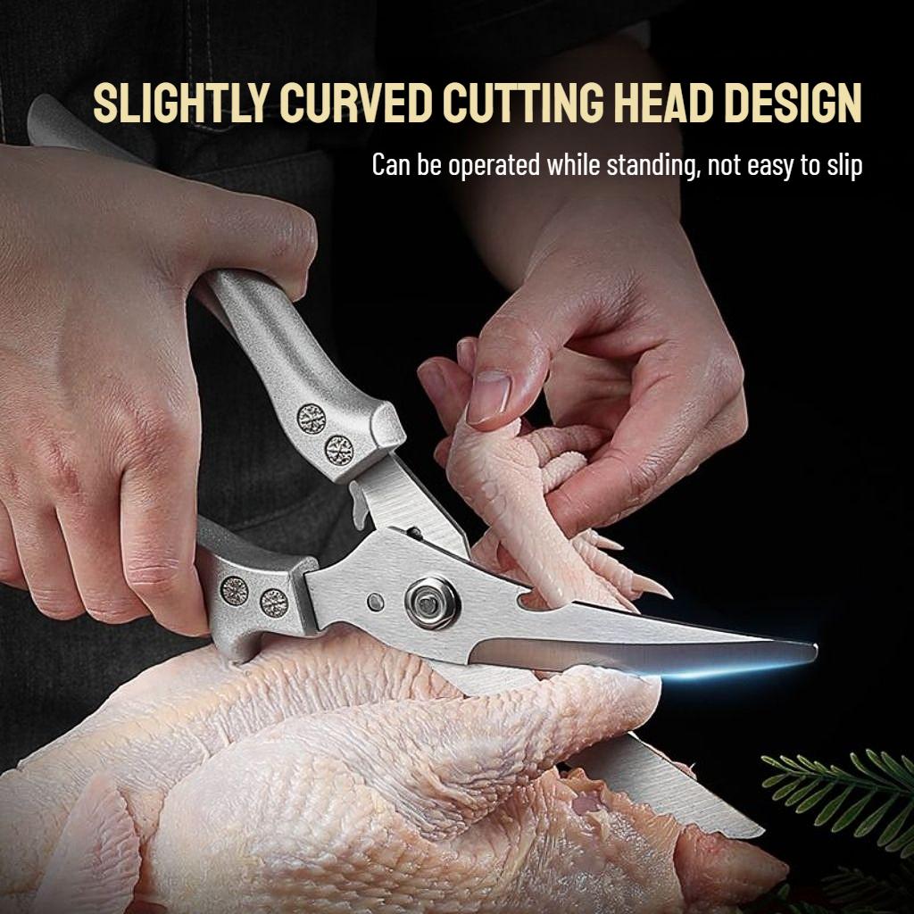 Heavy Duty Kitchen Scissors Multifunctional  Chicken Bone Scissors Stainless Steel Food Scissors For Poultry Fish Bone Cutting