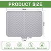 Silicone Dish Drying Mat Non-slipping Heat-Resistant Kitchen Hygienic Drying Pad Foldable Dish Rack Mat with Built-in Drain Lip