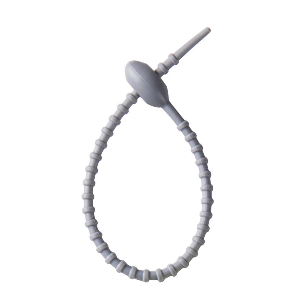 

10Pcs/Set Tadpole Shaped Cable Winder Silicone Ribbon DIY Keychain Pendants for Earphone Charge Cable Line Tie Strap Organizer серый