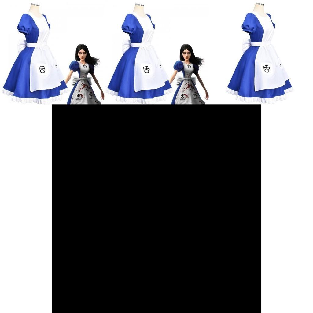 Bezauberndes Alice Madness Returns Prinzessinnenkleid Dienstmädchenkostüm für Damen Cosplay