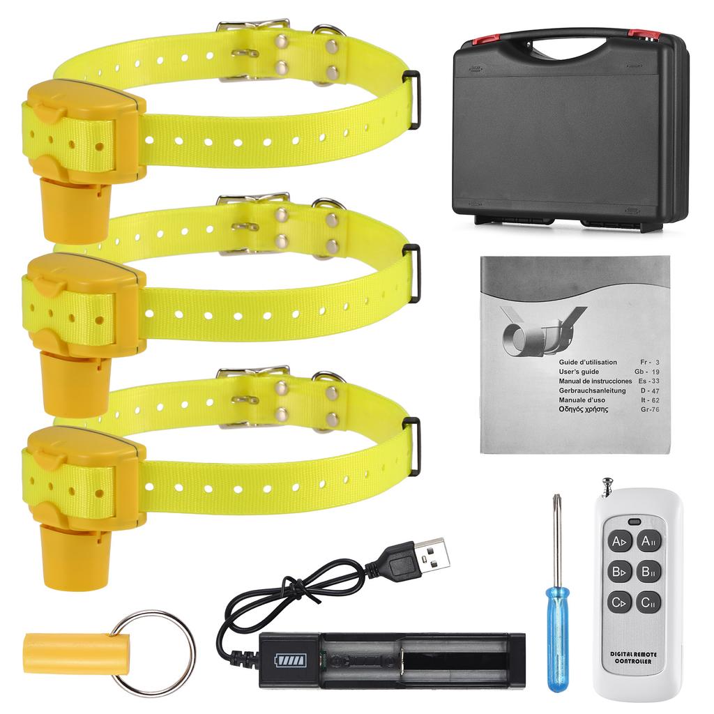 Dog Training Collar with Remote 3-Pack Beeper Chien 8-Sound Modes 1000m Control Dog Barking Stopper