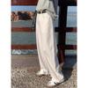 Fleece thickened straight jeans women's winter new high waist loose wide legs thin narrow pants