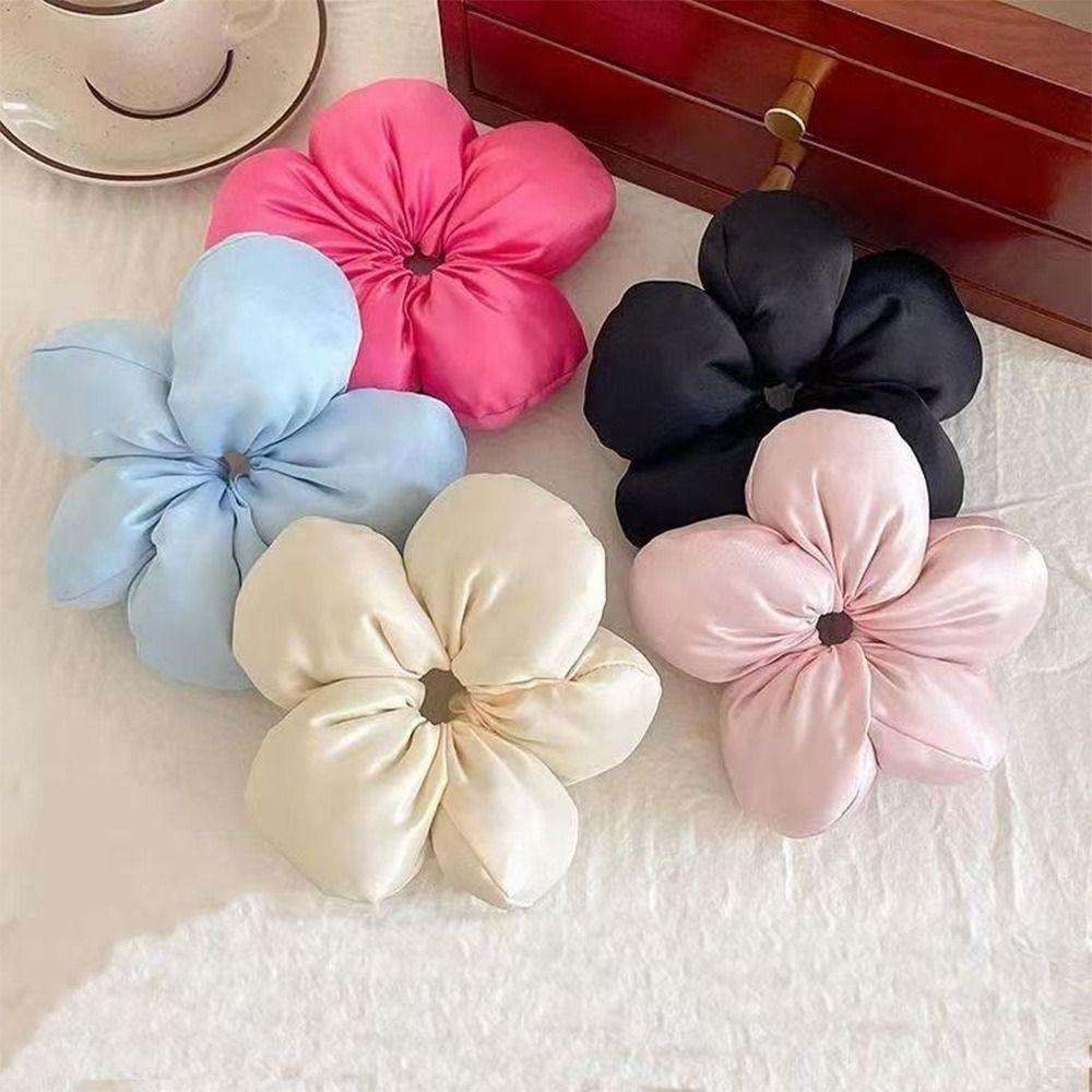 Large Girls Hair Tie Sponge Flower Hair Bands Korean Satin Hair Scrunchies  for Women