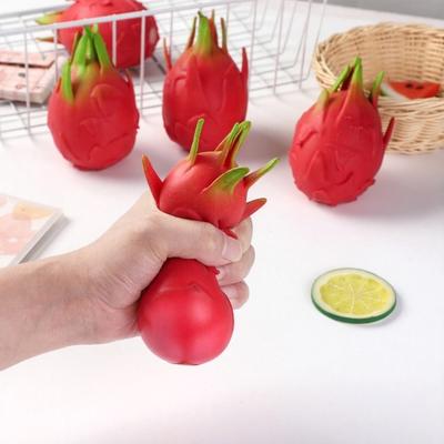 Yousheng 1/2Pcs Simulation Dragon Fruit Squeeze Toy Stress Relief Dragonfruit Squeeze Sensory Toy Soft Stretchy Fruit Shape Home Office Desk Toy