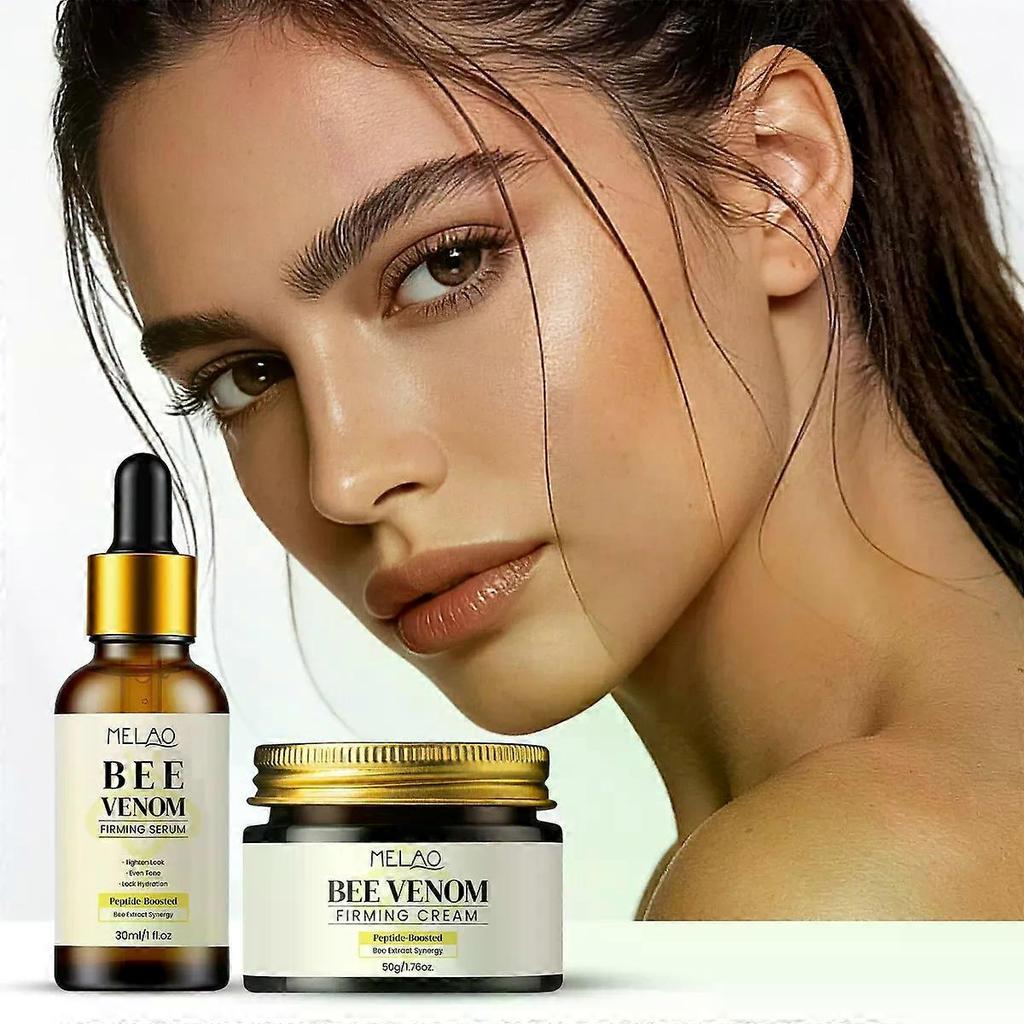 1 Set Siero Rassodante al Peptide di Veleno d'Ape + Crema Rassodante al Veleno d'Ape, Set Rassodante Lenitivo Idratante per la Pelle del Viso
