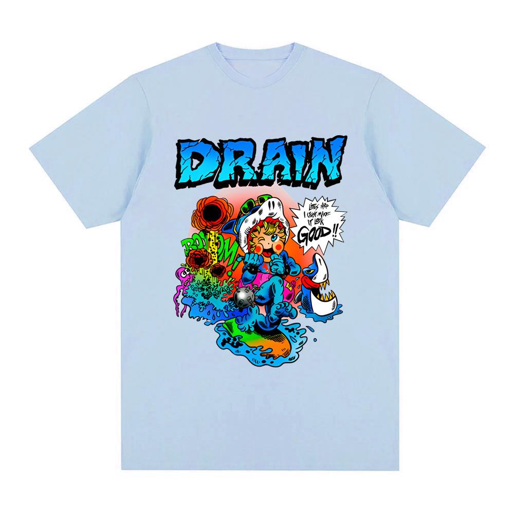 Drain Band Merchandise T-Shirt Cotton Same As Website Tee-shirt Vintage Short Sleeve Tops