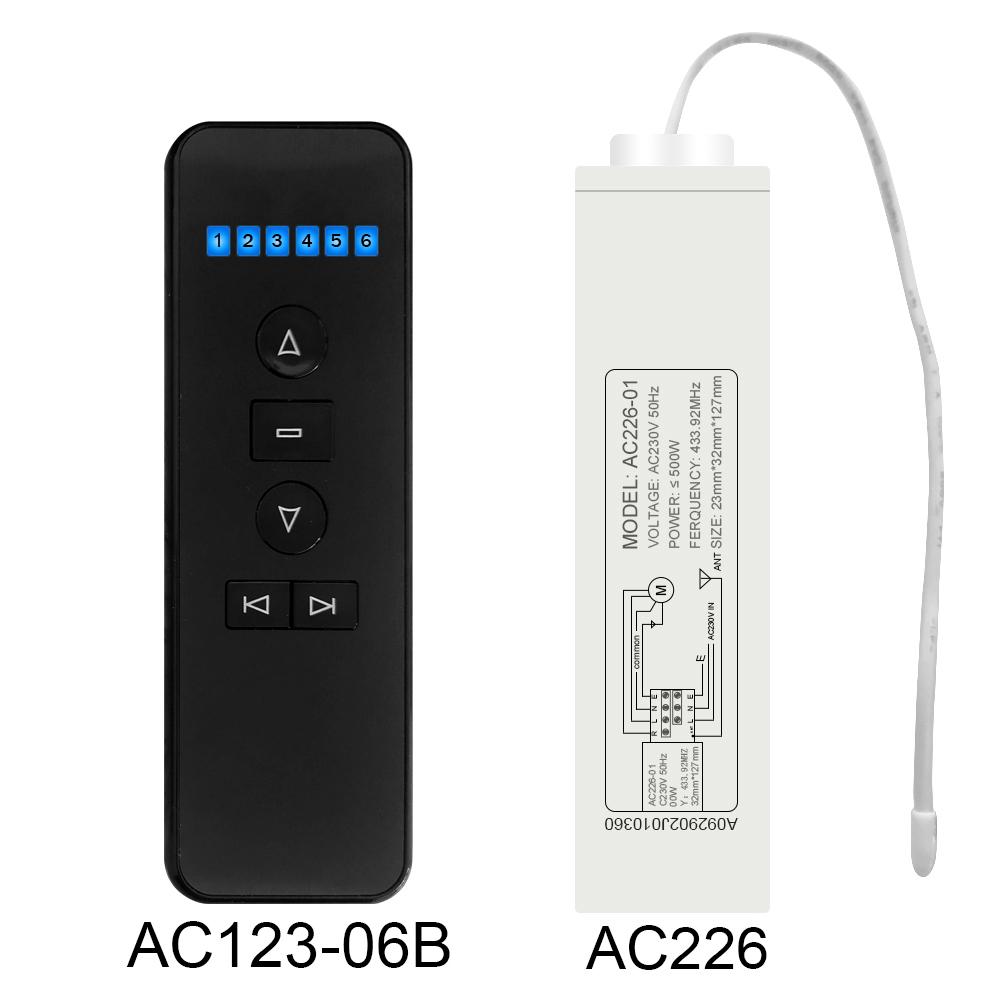 Smart Home Assistant Original A-OK 433Mhz Universal Remote Control Controller Wireless RF Switch Mini Receiver For Blinds Motor AC123-6CH 1PCS AC226