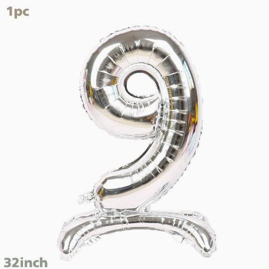 32 Inch Standing Number Balloon Foil Balloon Inflatable Party Decoration Balloon for Birthday Anniversary Event Celebration