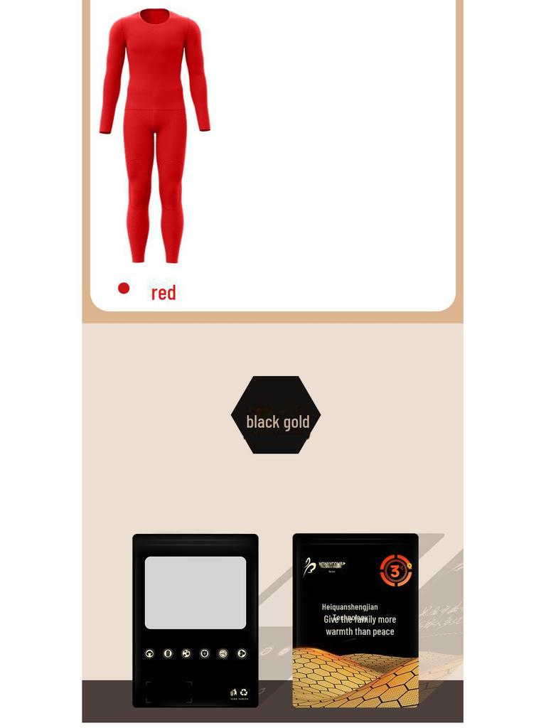 Herre Svart Gull Kasjmir Silke Termisk Undertøyssett - Høy Elastisitet, Tykk Høst Rund Hals Topp og Bukser