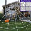 Haunted House Props Spider Web 8 Modes LED Spider Net Halloween Spider Web String Light for Party Garden Hanging Halloween Decor