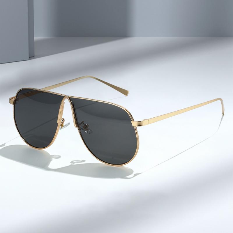Fashion Oversized Sunglasses Men Women Pilot Sun Glasses Brand Designer Shades Metal Eyewear Unisex Sunnies