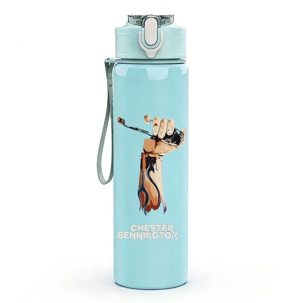 1PC Cowgirl western female silhouette print 750ml colorful plastic sports water bottle leakproof pop up lid with straw for outdoor work home use