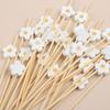 100Pcs Daisy Flower Disposable Bamboo Food Picks Dessert Fruit Forks Kids Birthday Party Wedding Supplies Baby Shower Decoration