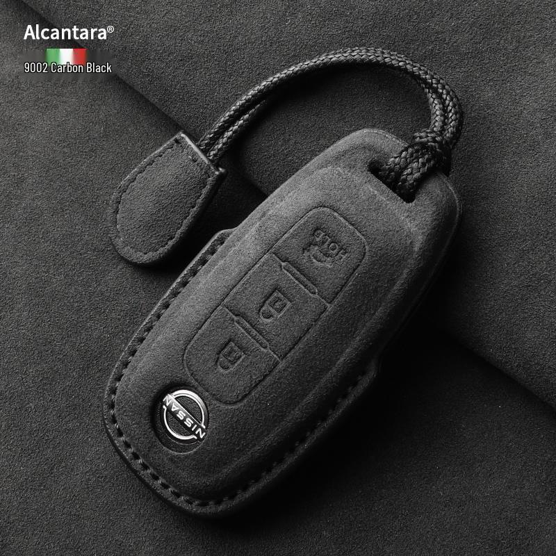 Nissan Teana/X-Trail/Qashqai/Tiida Key Case: Suede, Full Coverage, Tanlu Buckle