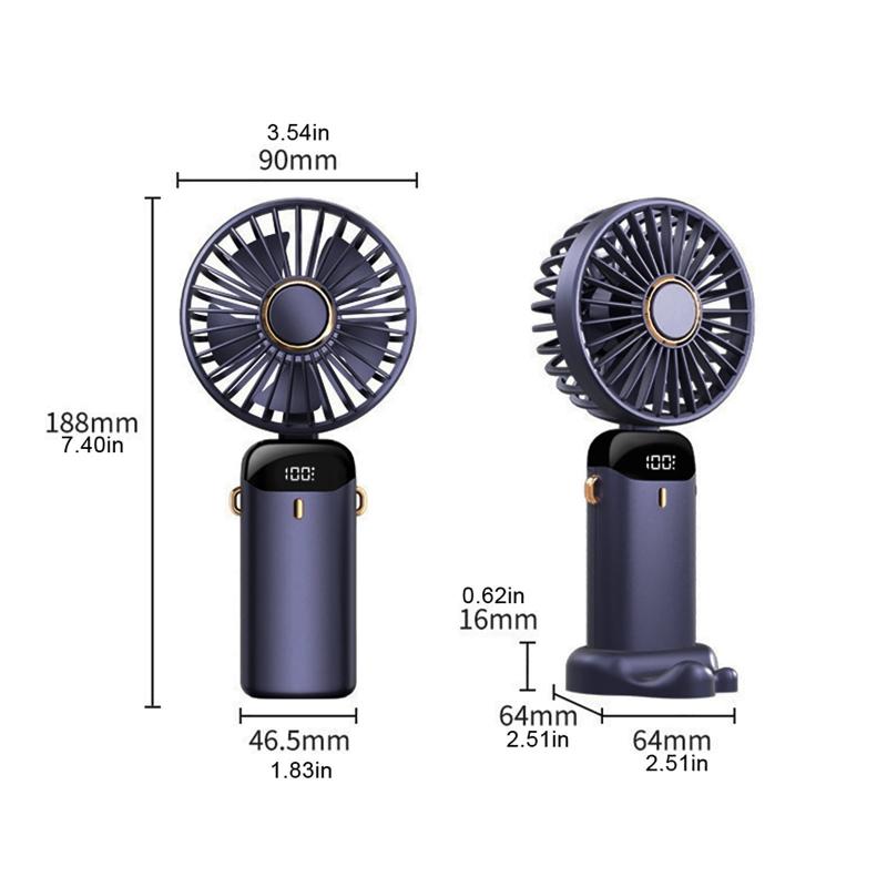 2024 New Usb Hand-held Fan Mini Portable Student Small Fans LED Digital Display