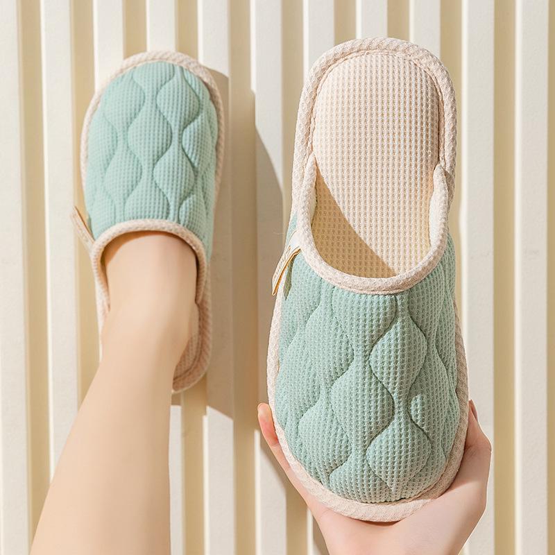 Damen Baumwolle & Leinen Hausschuhe - Rutschfest für Frühling & Herbst