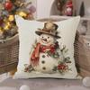Linen Snowman Christmas Pillowcase for Sofa Decoration
