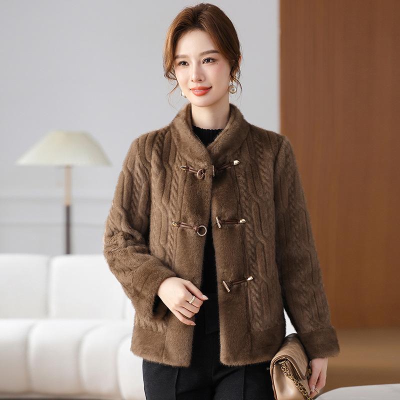 

Новая шуба для женщин среднего возраста, модная зимняя одежда, имитация норкового бархата, темпераментный меховой топ, зимний стиль XL