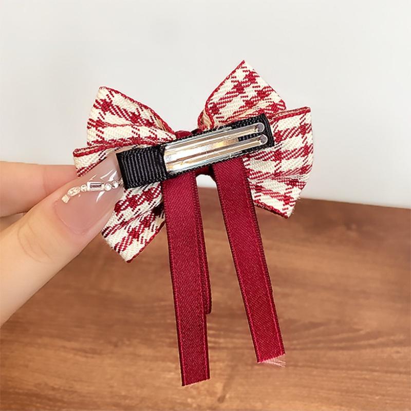2pcs/set New Cute Plaid Ribbon Bowknot Hair Clips for Baby Girls Handmade Bows Hairpin Barrettes Headwear Kids Hair Accessories