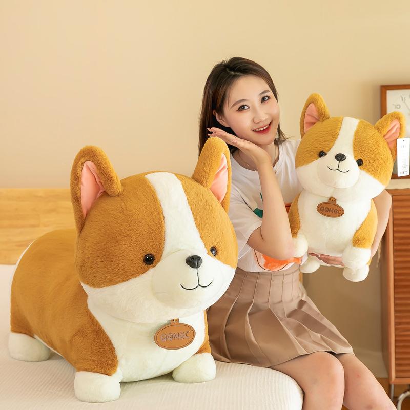 Corgi Doll Plush Toy Cute Bed Simulation Dog Doll Throw Pillow for Children