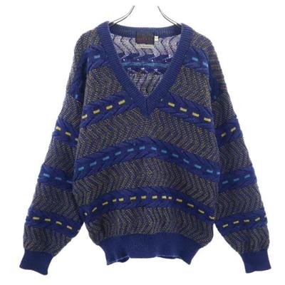 Santa Fe Wool Overall Handle Long Sleeve V Neck Sweater Feb-38 Knit Men's Used