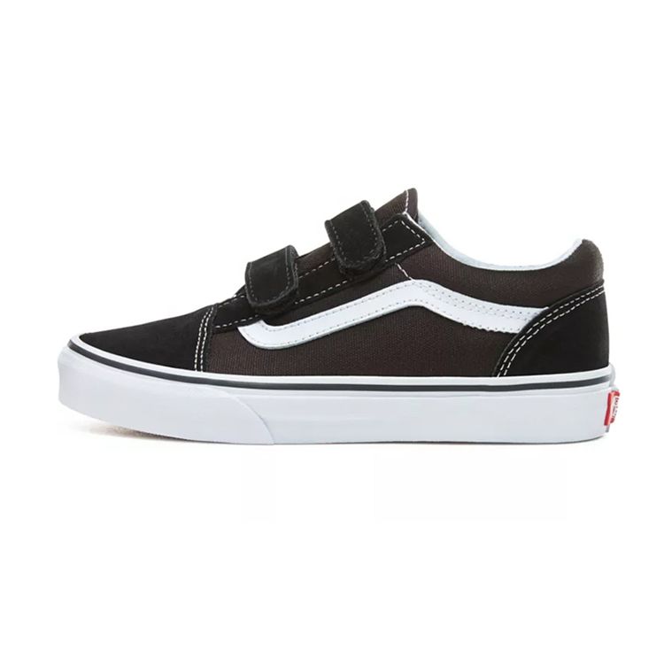 

Черные детские кроссовки Vans Old Skool V Kids True-White VN000VHE6BT