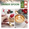 Xmas Tree Dessert Spoon Set Stainless Steel Holiday Coffee Spoon Fruit Fork Mini Cutlery Gift Christmas Present Party Favor