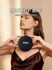 Prada Beaute Black Round Zipper Makeup Bag, Mini Cosmetic Storage Pouch