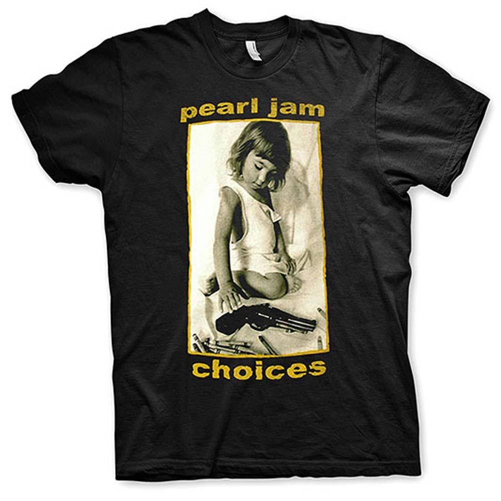 Men s Pearl Jam Choices (Back Print) Slim Fit T-shirt Medium Black XL