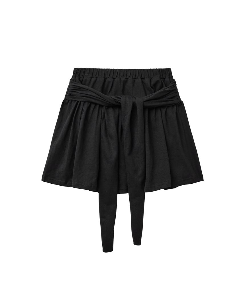 Lougeu Twist Tie Mini Skirt_Black
