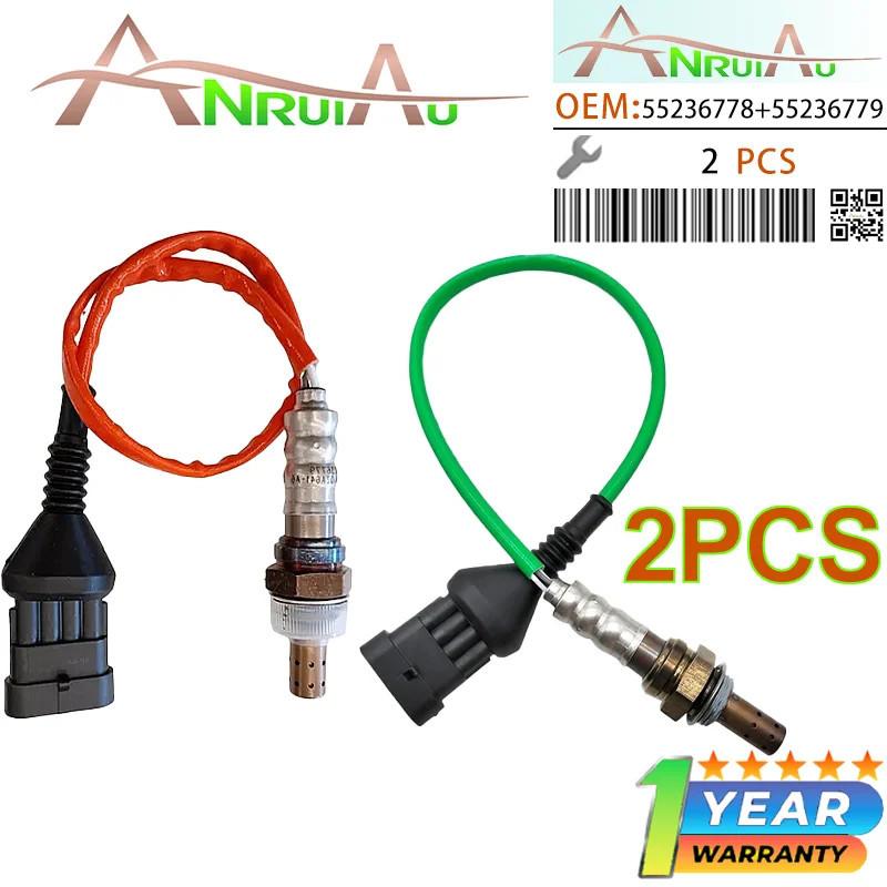 2PCS Oxygen Sensor Up&Dn for Fiat Bravo Doblo Linea 2008-2016 55236778 55236779