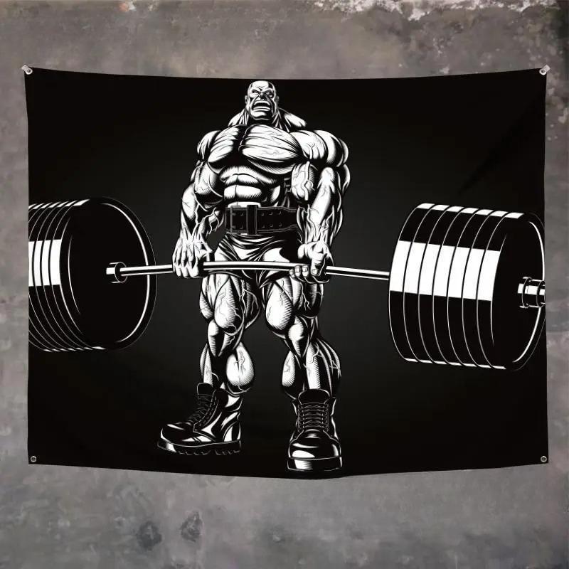 Orangutan Rhino Animal Fitness Tapestry Wall Hanging Macho Background Cloth Living Room Bed  Home Decoration