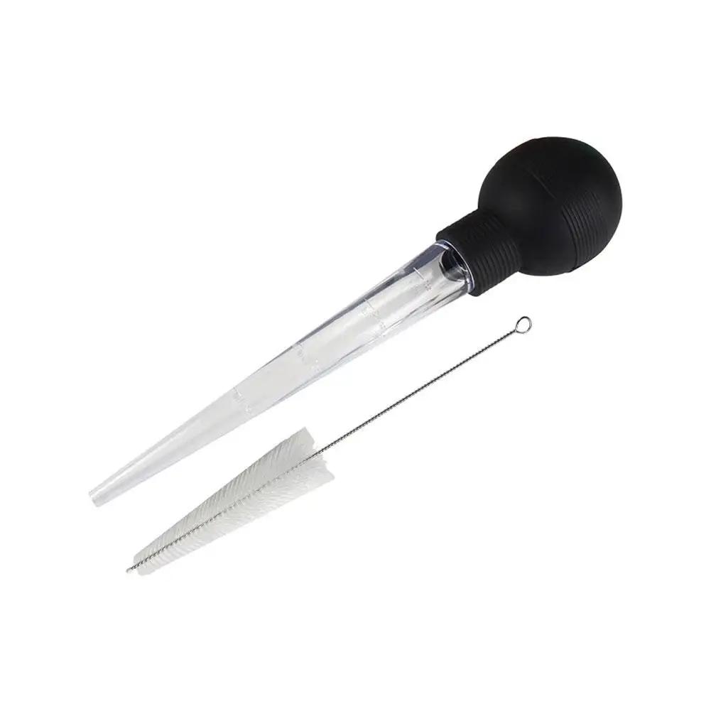 

BBQ Meat Syringe Marinade Injector Turkey Chicken Syringe Sauce Tools Kitchen With Steel Needles Injection Brush W8C7