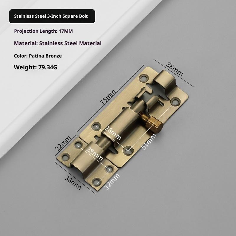 201/304 Edelstahl Tor Sicherheits-Türriegel Riegelverschluss Bolzen 3/4/5/6/8/10/12 Zoll Türriegel Beschläge Für Heimwerker