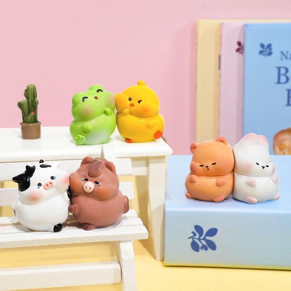 8pcs/set Desk Ornament Screen Animal Model Computer Display Center Console Doll  Monitor Screen