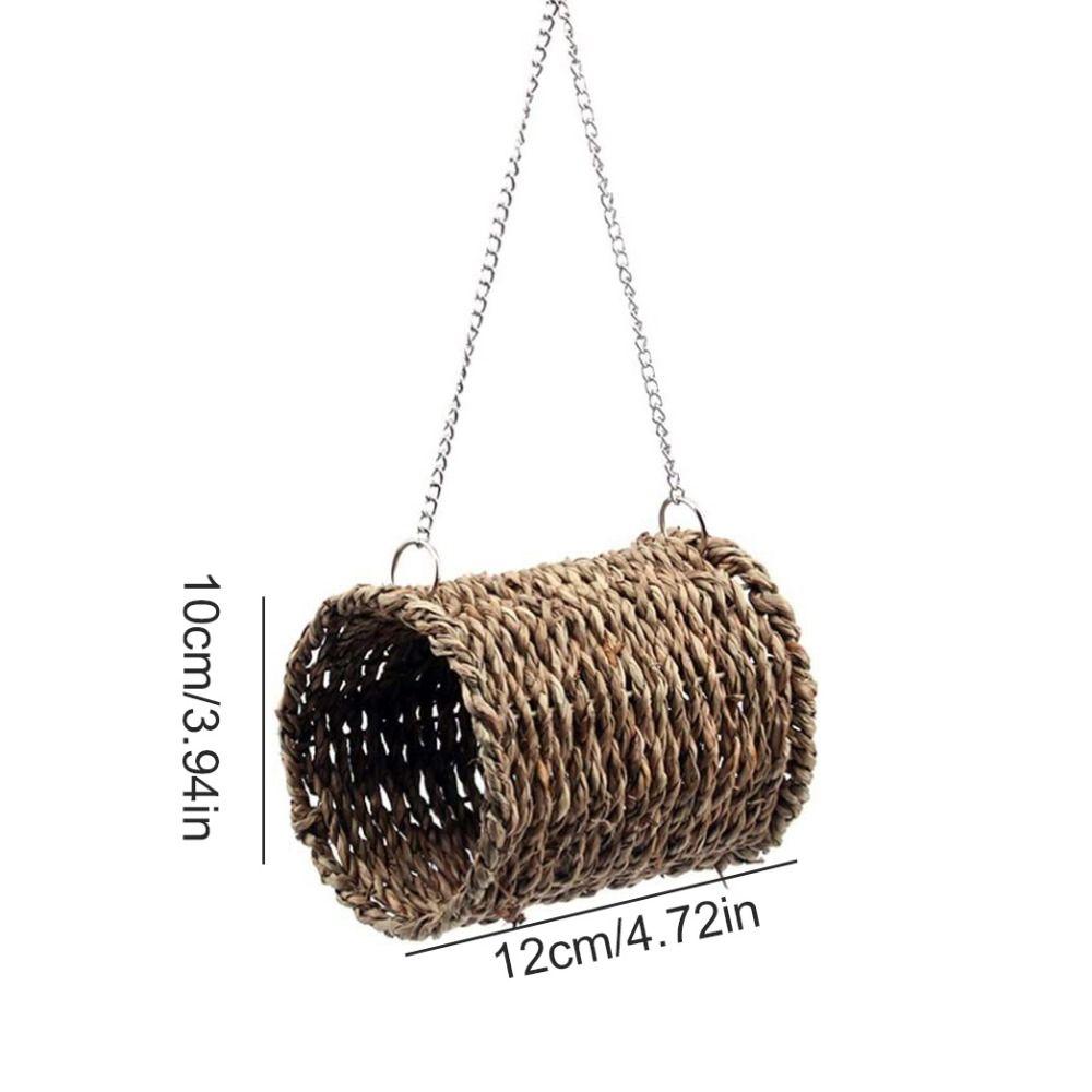 Natural Grass Hamster Hammock Grass Weaved Bird Tunnel Bed Grass Tunnel Hammock  Sleeping