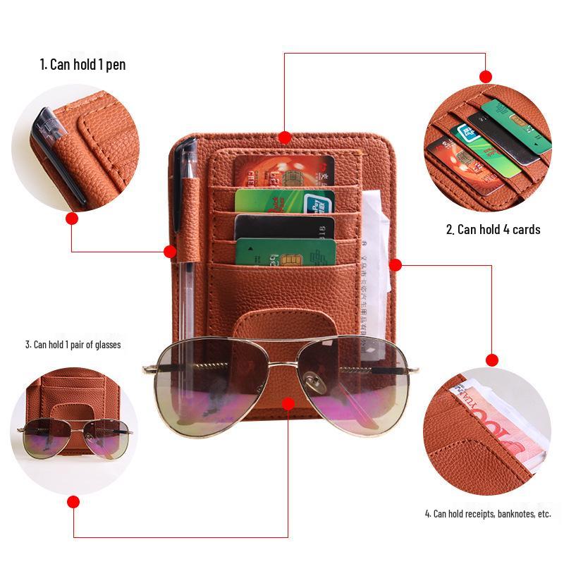 Car Sun Visor Glasses & Card Holder Clip R-7260