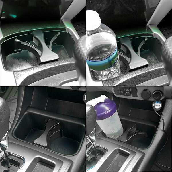 Toyota-Compatible Black ABS Cup Holder Divider