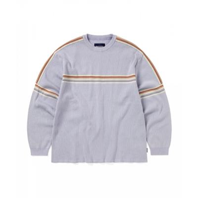 Striped Knit L S Top Lavender