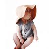 Baby Sun Hat UPF 50+ Cotton Wide Brim UV Protection Strap Lightweight Travel Beach Cap for Boys Girls Stylish Summer Bucket Hat