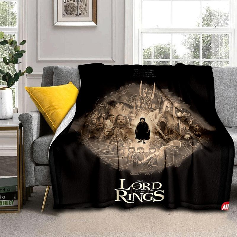 1pc Lord of the Rings Poster Cartoon Blanket,Portable Throw for Travel & Camping, All Season Cozy Blanket,Ideal Gift