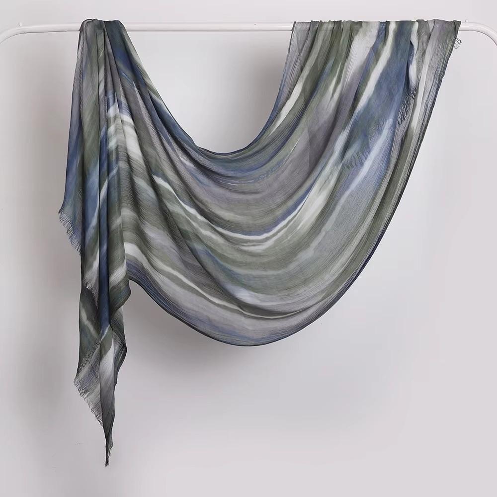Soft Gradient Headscarf Breathable Cotton Hijab Stylish Tie-Dye Hijab For Women