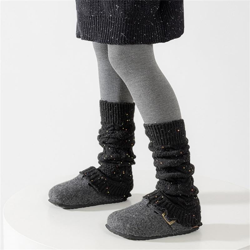 Kids Glittering Ankle Socks Reusable Heat Leggings Breathable Textured Fabric Play date Outfit Essential Easy Care