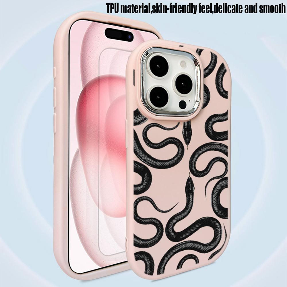 Мягкая задняя крышка N72 Black Gold Snake art для Samsung S24 Ultra A14 iPhone 16 Pro — фото 5